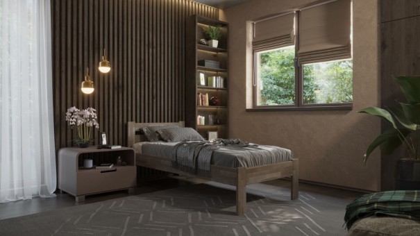 Posteľ z bukového alebo dubového masívu