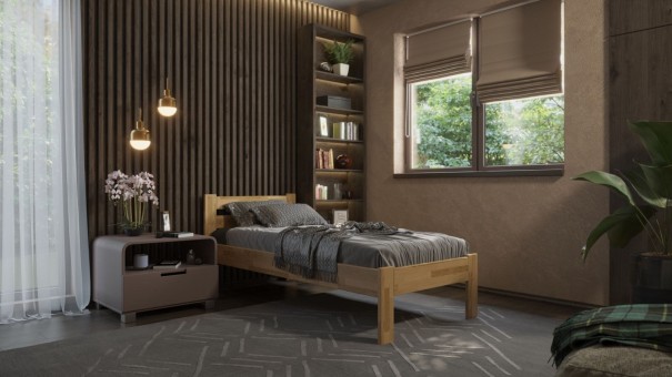 Posteľ z bukového alebo dubového masívu