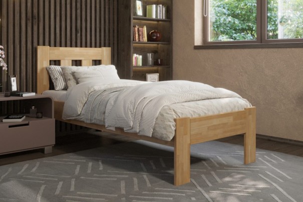 Celomasívna posteľ z prírodného buku Elisa, prevedenie BK1, 90x200 cm 1