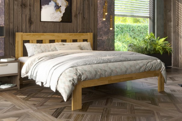 Utena predstavuje vzdušnú elegantnú posteľ z masívu s vertikálne členeným hlavovým čelom.