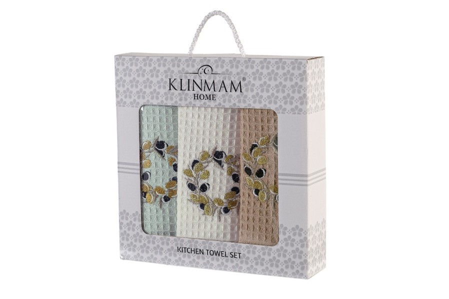 Dodajte svojej kuchyni nádych elegancie s darčekovou sadou utierok Klinmam Home. Súprava troch utierok zo 100% výberovej bavlny kombinuje mimoriadnu mäkkosť s praktickou savosťou. Vďaka jemným farbám a precíznym výšivkám s motívmi kávy, levandule či olív sú nielen nepostrádateľným pomocníkom, ale aj vkusným doplnkom.