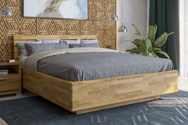 Drevená posteľ z dubu priamo z prírody Air, farba D1, 180x200 cm 1