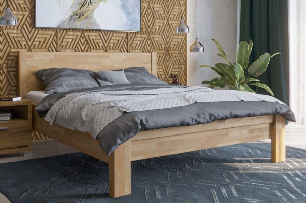 Drevená posteľ z prírodného buku Celin H1, prevedenie BK1, 80x200 cm 1
