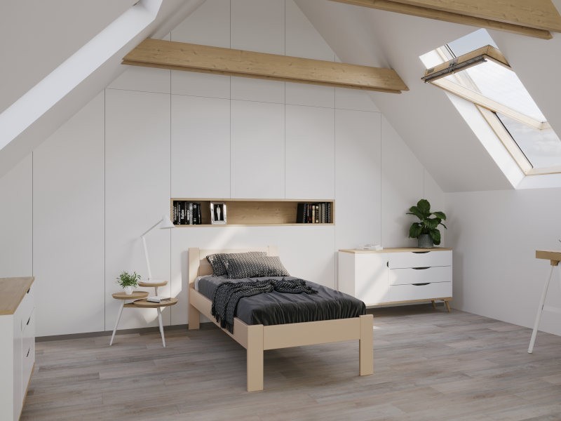 Posteľ z bukového alebo dubového masívu