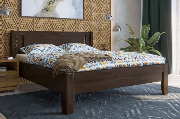 Masívna posteľ z bukového dreva Celin K2, farba BK10 palisander, 80x200 cm 1