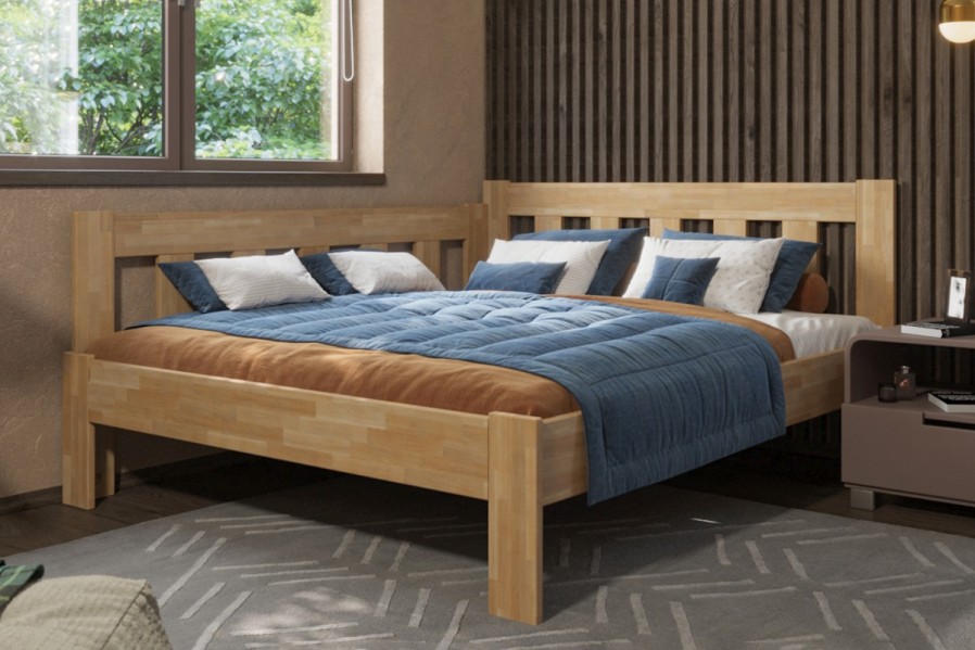 Utena predstavuje vzdušnú elegantnú posteľ z masívu s vertikálne členeným hlavovým čelom.