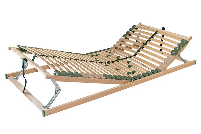 Manuálne polohovací rošt so 7 anatomickými zónami podporuje správne rozloženie váhy tela na matraci.