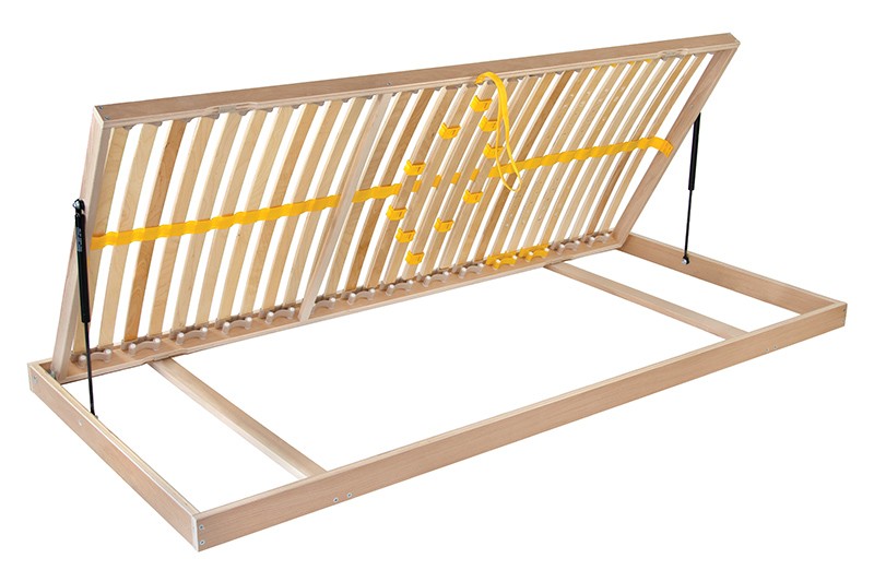 Výklopný rošt s 5 anatomickými zónami a 28 lamelami v kaučukových puzdrách.