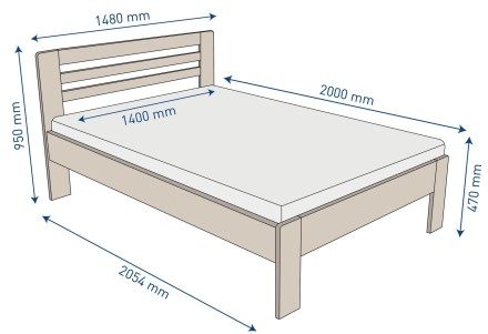 Vzdušná posteľ z kvalitného buku alebo duba