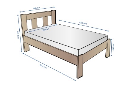 Utena predstavuje vzdušnú elegantnú posteľ z masívu s vertikálne členeným hlavovým čelom.
