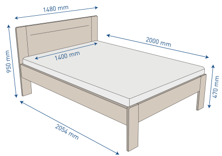Hľadáte kvalitnú posteľ, s ktorou budete spokojní roky? Už nehľadajte.  Posteľ Amien s jednoduchým a praktickým plným čelom je tá správna voľba.