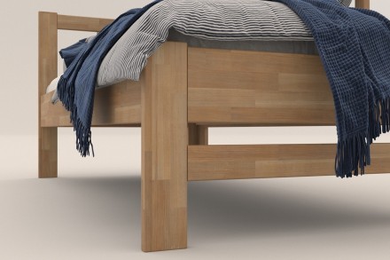 Milujete vôňu dreva? Tak je táto celomasívna posteľ perfektnou voľbou pre vás, pretože je z najkvalitnejších drevín buku a dubu.