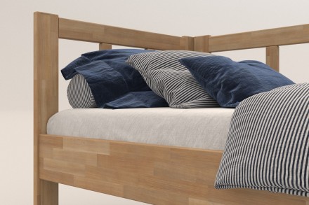 Milujete vôňu dreva? Tak je táto celomasívna posteľ perfektnou voľbou pre vás, pretože je z najkvalitnejších drevín buku a dubu.