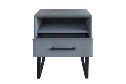 Moderný nočný stolík v industriálnom dizajne.