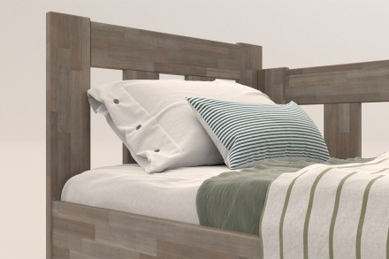 Utena predstavuje vzdušnú elegantnú posteľ z masívu s vertikálne členeným hlavovým čelom.