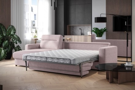 Rozkladacia pohovka pre každodenné spanie Lugano v nadčasovom dizajne zaujme svojou jednoduchosťou
a eleganciou.