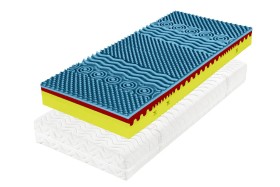 Sendvičový matrac s tuhou a pružnou penou vysokej hustoty. Vďaka skvelo premyslenej kombinácii materiálov v jadre, je matrac vysoko odolný voči záťaži (vydrží až 200kg).