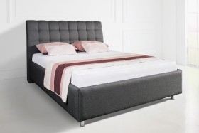 Nadčasová čalúnená posteľ do každej spálne Naswille Frame, farba Savana Grey