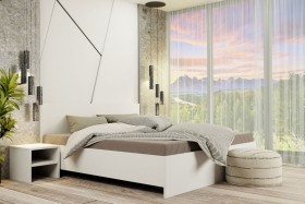 Laminovaná drevotrieska hrúbky 25 mm zabezpečuje stabilitu a pevnosť konštrukcie postele.