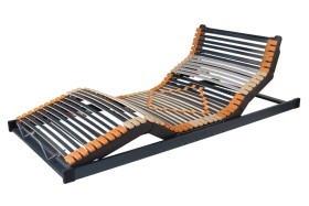 Rošt nastaviteľný do šestnástich polôh Trioflex II Motor Quattro Memory bezdrôtový, 140x200 cm Motorový rošt so 4 motormi umožňuje jednoduché polohovanie hlavovej, chrbtovej, stehennej a lýtkovej oblasti.